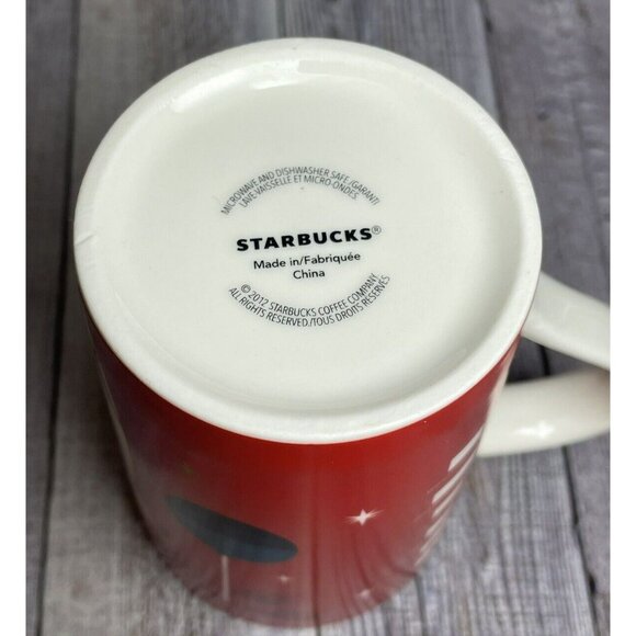 2012 Starbucks Red Holiday Mug 12 Oz With Partridge Design & Bird Logo - Picture 2 of 10